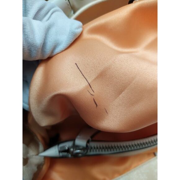 Coach Madison Beige Canvas Light Yellow Leather Trim Tote Shoulder Bag - Picture 13 of 13